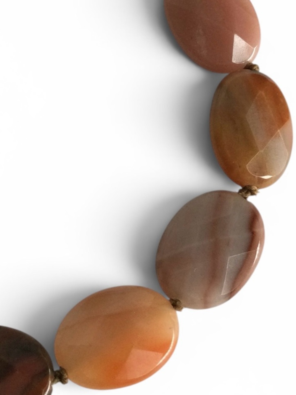 Handmade Faceted Flat Oval Agate Bracelet with Sterling Silver 925 Clasp – 7” - Picture 6 of 15